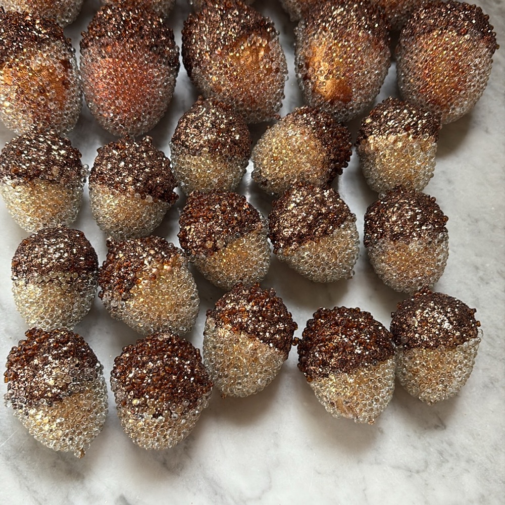 BUNDLE Decorative Fall Filler Autumnal Beaded & Velvet Pumpkins, Gourds, Acorns - Picture 15 of 15